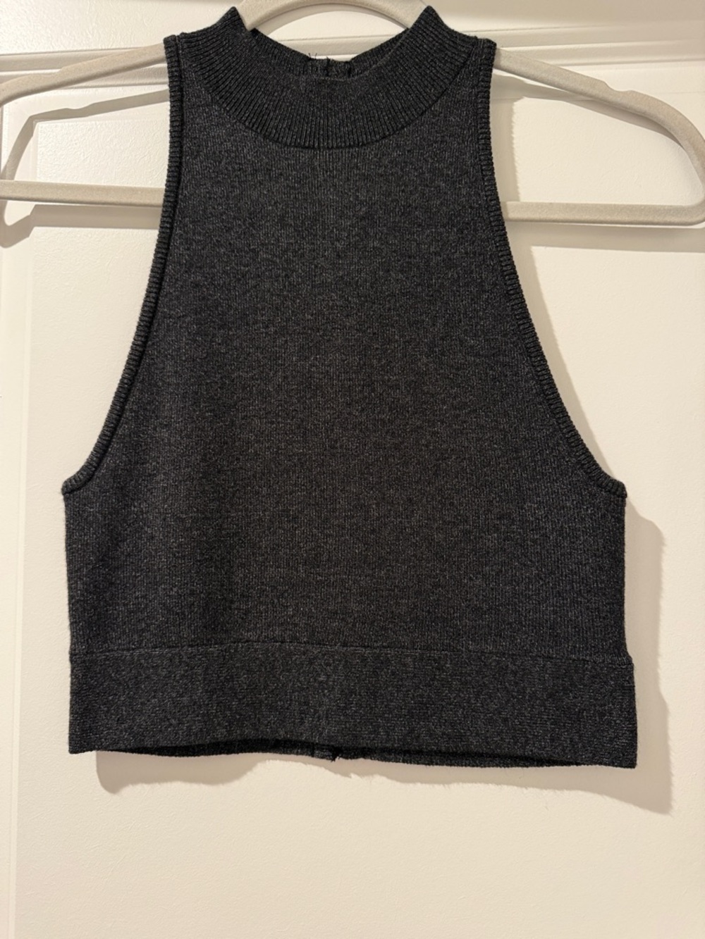 Victoria's Secret Charcoal Ribbed Mock Neck Crop Top